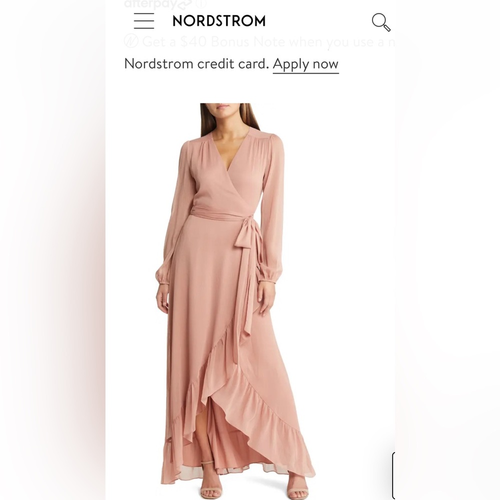 Wayf dress, size Small, blush color, wrap around